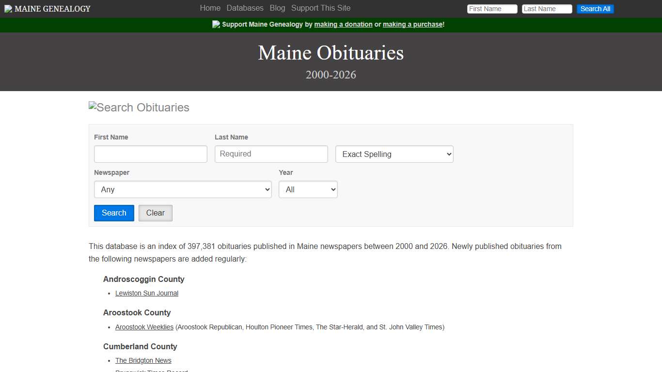Maine Obituaries Maine Genealogy