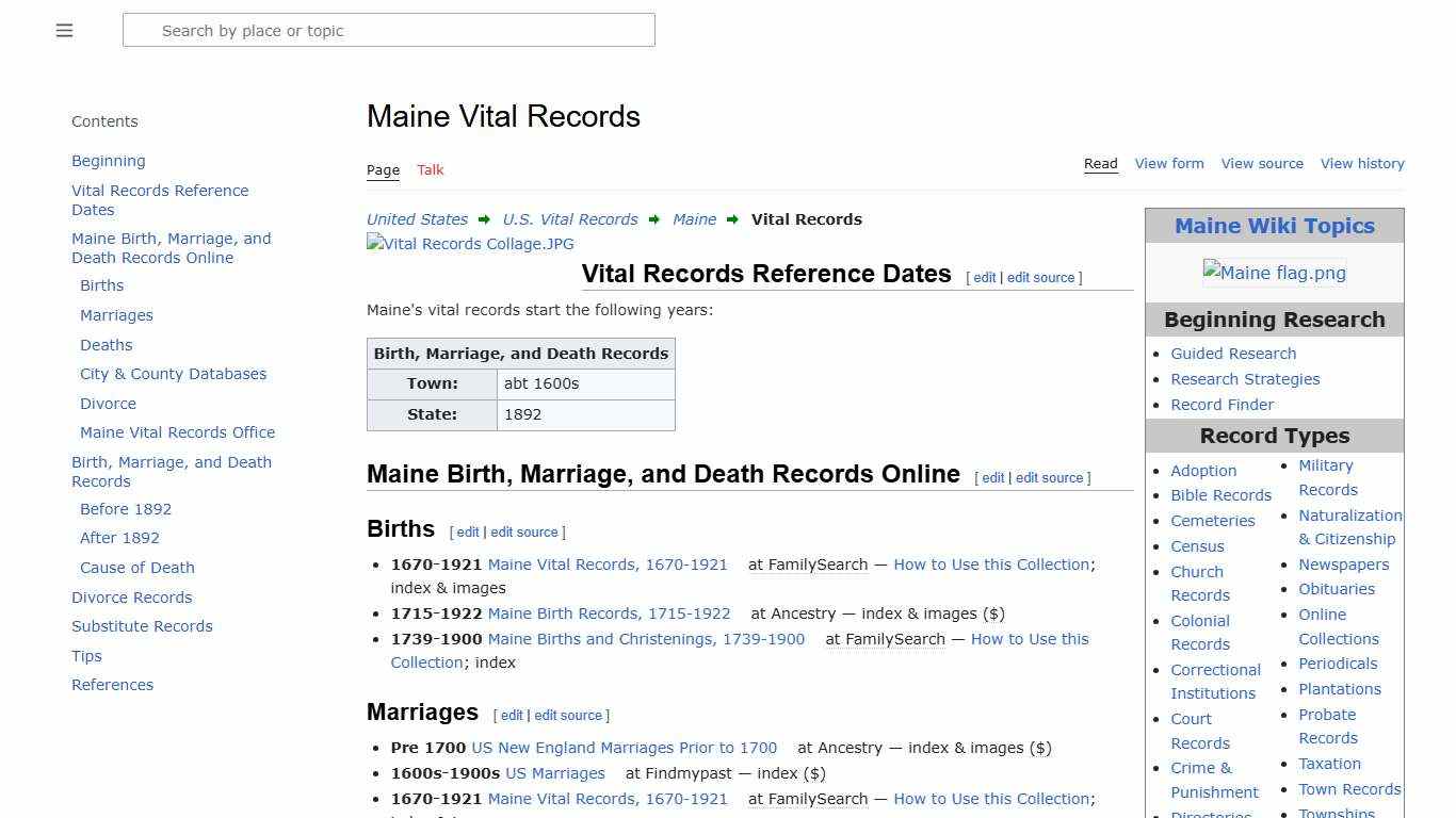 Maine Vital Records • FamilySearch